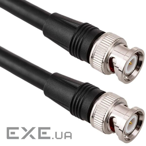 Антенний кабель BNC/50ohm M/M 20.0m,RG58 2xShielded AWG24 D=5.0mm,чорний (84.00.7141-1)