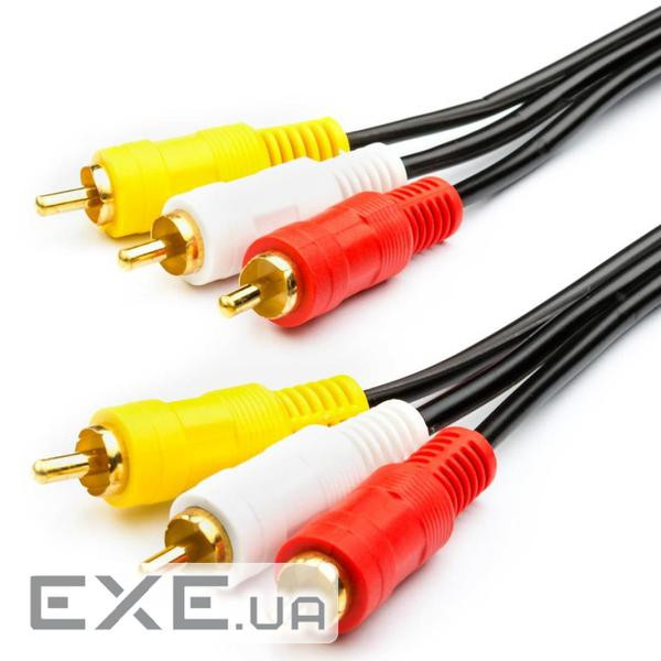 Кабель мультимедійний 3xRCA M to 3xRCA M 0.8m Atcom (10808)