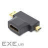 Перехідник HDMI (F) to mini HDMI (M) / micro HDMI (M) PowerPlant (CA912056)