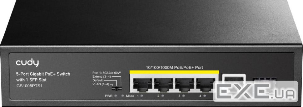 Комутатор мережевий Cudy GS1005PTS1