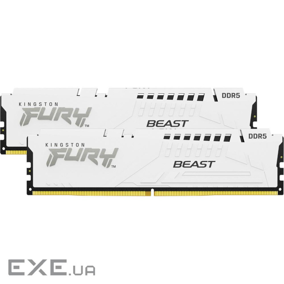 Модуль пам'яті KINGSTON FURY Beast EXPO White DDR5 6000MHz 32GB Kit 2x16GB (KF560C36BWE2K2-32)