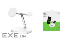 Зарядний пристрій Belkin 3in1 Magnetic Adjustable Pad Qi2 15W White (WIZ023VFWH)