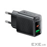 Зарядний пристрій Acefast 2xUSB 30W (USB-C+USB-A) Gan A98 Black (6974316283263)