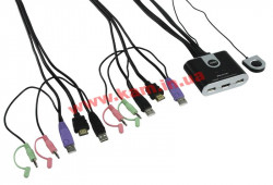 2-портовий USB HDMI mini KVM-переключатель, (CS692)