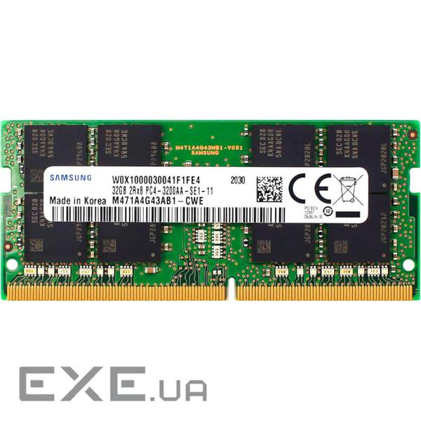 SAMSUNG 32GB DDR4 3200MHz SODIMM (M471A4G43BB1-CWE)