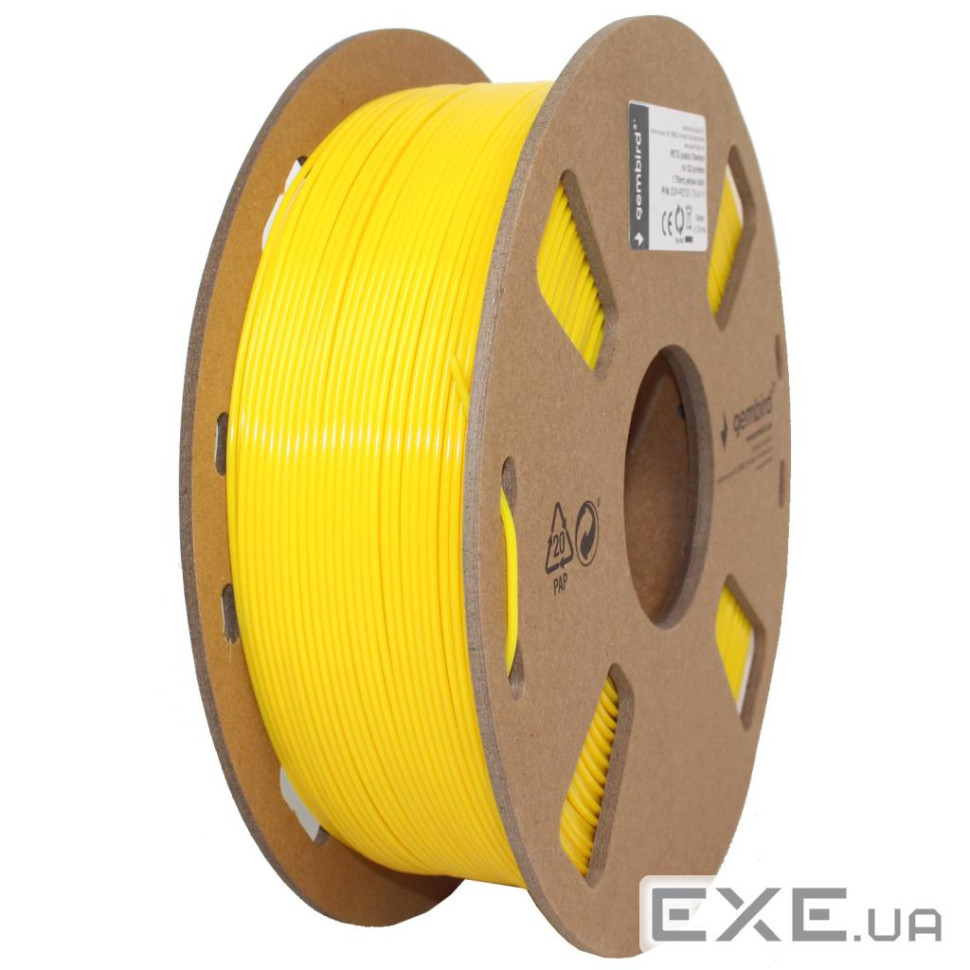Пластиковий матеріал (филамент) для 3D-принтера Gembird 3DP-PETG1.75-01-B, жовти (3DP-PETG1.75-01-Y)