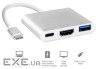 Док-станція USB3.1 Type-C --> HDMI/USB3.0/Type-C (F), кабель 0.1м , OEM (S0733)