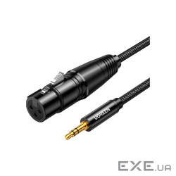 Кабель мультимедійний 3.5mm M to XLR F 2.0m AV182 black Ugreen (20244)