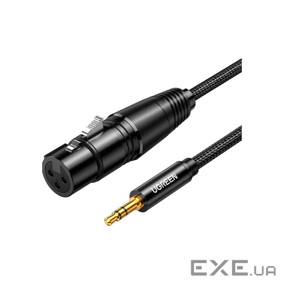 Кабель мультимедійний 3.5mm M to XLR F 2.0m AV182 black Ugreen (20244)
