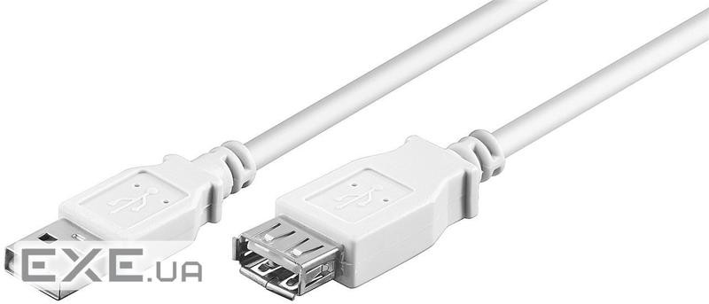Кабель пристроїв-подовжувач USB2.0 A M/F 3.0m,AWG24+28 2xShielded D=4.0mm Cu,білий (75.09.6199-1) (75.09.6199-1)