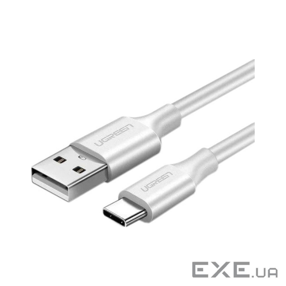 Дата кабель USB 2.0 AM to USB-C 0.5m 3.0A (18W) Nickel Plating US287 White Ugreen (60120)