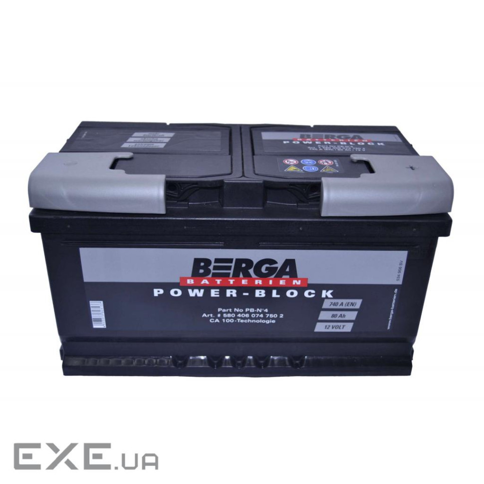 Акумулятор автомобільний Berga Power Block 80Ah (740EN) (580406074)