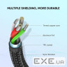Дата кабель USB 2.0 AM to USB-C 2.0m US288 Aluminum Braid Black Ugreen (60128)