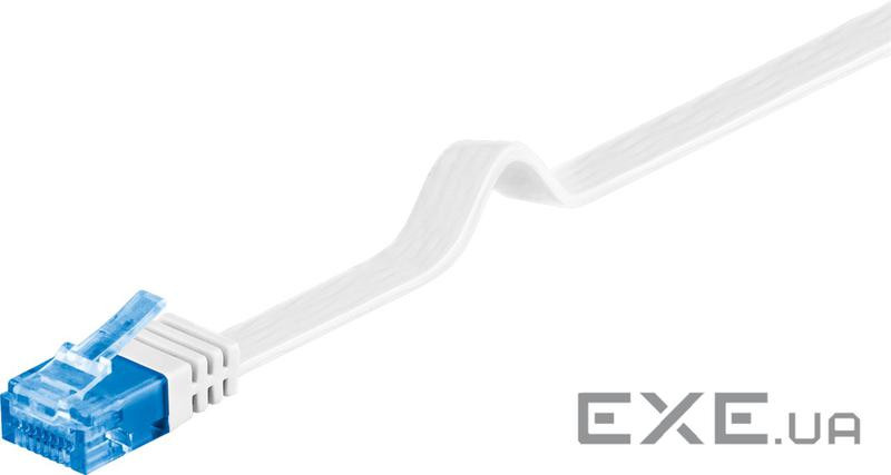 Патч-корд неекранований RJ45 UTP6a 0.5m,patch AWG30 Flat OD=1.5x6.0mm Cu,білий (75.09.6303-10) (75.09.6303-10)