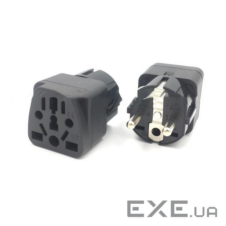 Перехідник WY-9, 250V / 10A, Black, BOX (WY-9B) WY-9, 250V / 10A, Black, BOX (WY-9B)