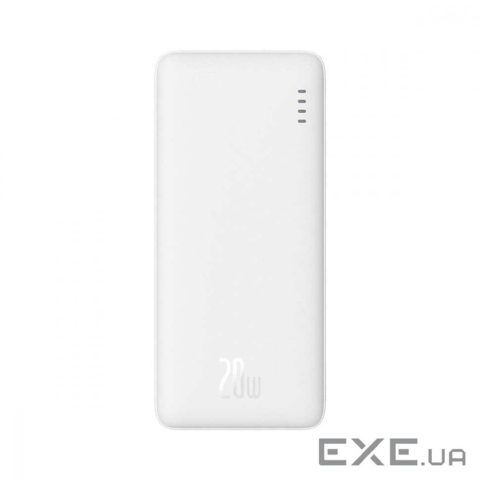 УМБ Baseus Airpow 10000mAh 20W PD,QC, USB-A, Micro-USB,USB-C In/Out White (PPQD090002)