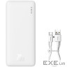 УМБ Baseus Airpow 10000mAh 20W PD,QC, USB-A, Micro-USB,USB-C In/Out White (PPQD090002)