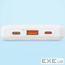 УМБ Baseus Airpow 10000mAh 20W PD,QC, USB-A, Micro-USB,USB-C In/Out White (PPQD090002)