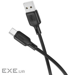 Дата кабель USB 2.0 AM to USB-C 3.0m silicone BX113 black BOROFONE (6941991115554)