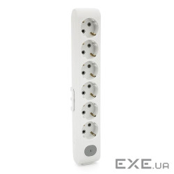 Колодка VIKO Multi-Let 6 гнізда, із заземленням, з вимикачем, біла (90118600)