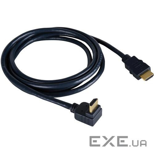 Кабель монітора-сигнальний HDMI M/M 0.5m,HS+HEC+ARC 90ёвниз 4K@30Hz Gold,чорний (84.00.7059-1) (84.00.7059-1)