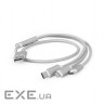 Дата кабель USB 2.0 AM to Lightning + Micro 5P + Type-C 1.0m silver Cablexpert (CC-USB2-AM31-1M-S)