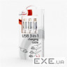 Дата кабель USB 2.0 AM to Lightning + Micro 5P + Type-C 1.0m silver Cablexpert (CC-USB2-AM31-1M-S)