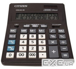 Калькулятор Citizen CDB1401-BK, настольный, 14-разрядный, литиевая + солнечная батарея