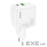 Зарядний пристрій HOCO C111A Lucky 1xUSB-C PD30W + 1xUSB QC3.0 White (6931474790866)