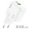 Зарядний пристрій HOCO C111A Lucky 1xUSB-C PD30W + 1xUSB QC3.0 White (6931474790866)