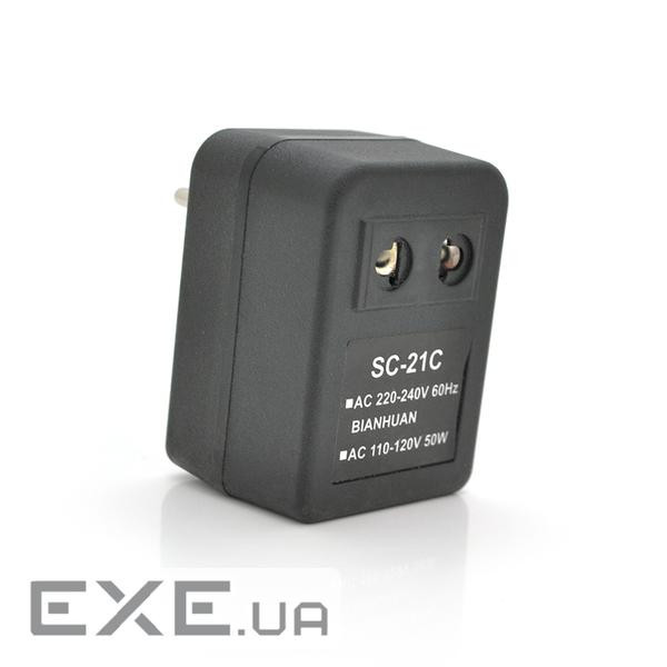 Перетворювач напруги трансформаторний 50W Input 110 V / Output 220V, + універсальна роз (SC-21C-50W) (SC-21C-50W)