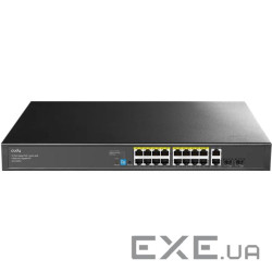 Комутатор Cudy GS1018PS2, 16-Port Gigabit PoE+ Switch with 2 Uplink Gigabit Ports and 2 Gigabit SFP
