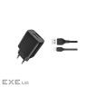 Зарядний пристрій XO L54 2xUSB 12W + cable USB to Lightning black (XO-L57-LGHT-BK)