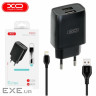 Зарядний пристрій XO L54 2xUSB 12W + cable USB to Lightning black (XO-L57-LGHT-BK)