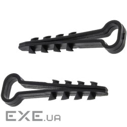 Дюбель-ялинка під плоский чорний кабель (пак. 100 шт.) APRO 6х3 мм