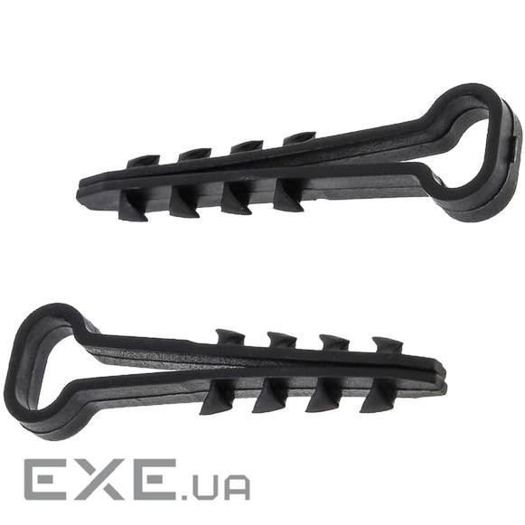 Дюбель-ялинка під плоский чорний кабель (пак. 100 шт.) APRO 6х3 мм