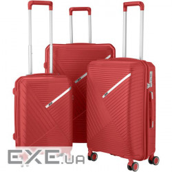 Набір валіз 2E SIGMA (L+M+S), червоний (2E-SPPS-SET3-RD)