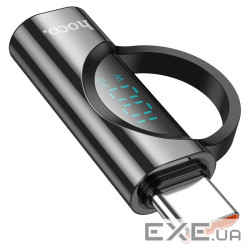 Перехідник HOCO UA32 Type-C(M) => Type-C(F), 100W, індикатор потужності заряду) (HOCO UA32TB)