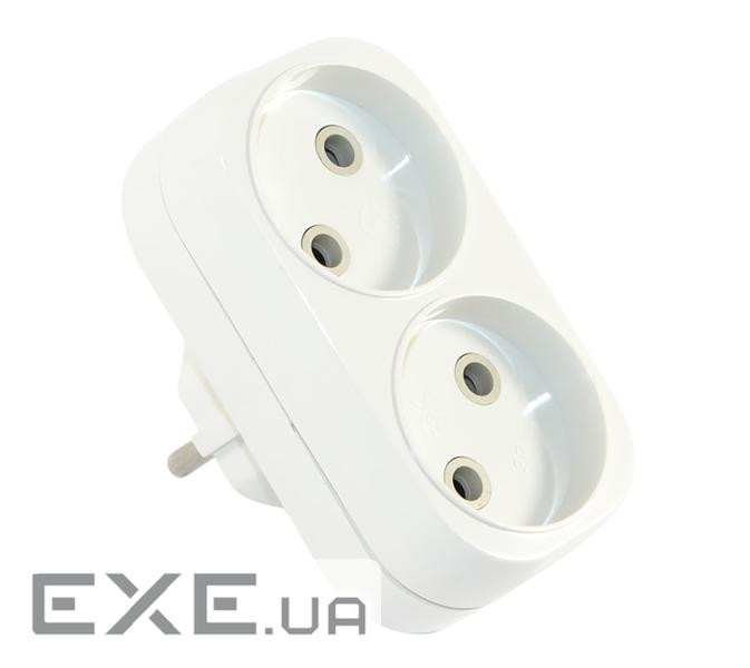 Розетка двійник без заземлення, A202, White