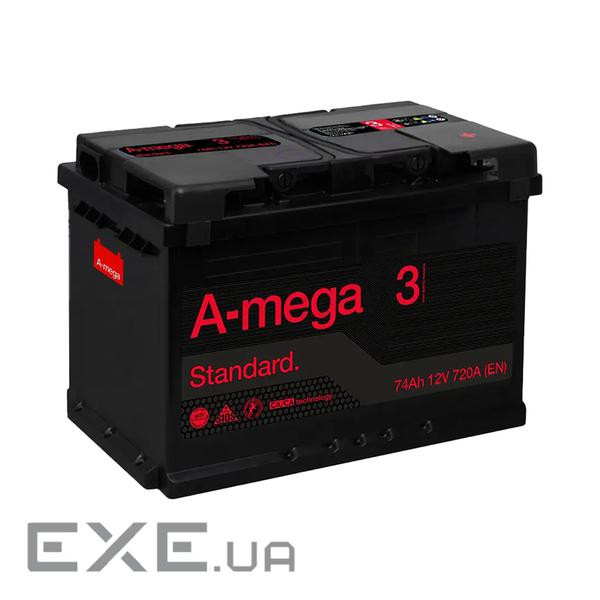Акумулятор авто Мегатекс A-mega Standard (М3) 6СТ-74-АЗ (лев) ТХП 720 (25349)