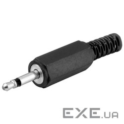 Штекер FreeEnd-Jack 3.5mm 2pin,/M конектор Mono захист кабелю,чорний (75.01.1011-1)