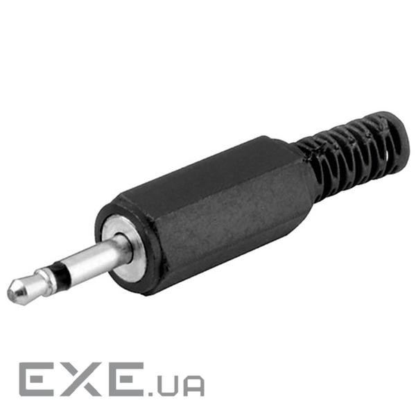 Штекер FreeEnd-Jack 3.5mm 2pin,/M конектор Mono захист кабелю,чорний (75.01.1011-1)
