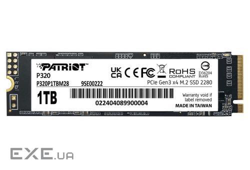 SSD диск PATRIOT P320 1TB M.2 NVMe (P320P1TBM28)