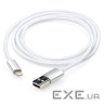 Дата кабель USB 2.0 AM to Lightning 1m nylon silver Vinga (VCPDCLNB1S)