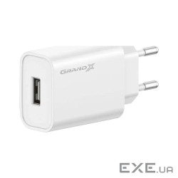 Зарядний пристрій Grand-X Quick Charge QС3.0, + cable USB -> Type C 1m white (CH-550WT)