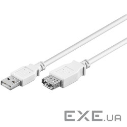 Кабель пристроїв-подовжувач USB2.0 A M/F 5.0m,AWG24+28 2xShielded D=4.0mm Cu,білий (75.09.6288-1) (75.09.6288-1)