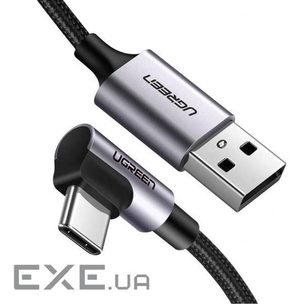 Дата кабель USB 2.0 AM to USB-C 1.0m US284 Angled Alum. Braid Black Ugreen (50941) (50941 1м)