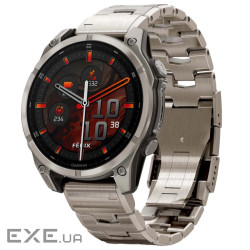 Смарт-годинник Garmin fenix 8 47mm, AMOLED, Saph, Ti/Bare/Graphite w/TiBand,Excl, GPS (010-02904-40)