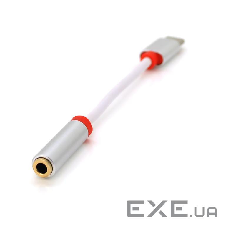 Перехідник KY-201 Type-C(M) / Jack 3.5mm(F), 5см, White / Black, Box , White / Black, Box