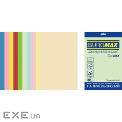 Папір Buromax А4, 80g, PASTEL+INTENSIVE, 10colors, 50sh, EUROMAX (BM.2721650E-99)